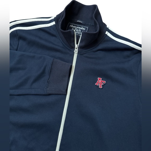Vintage Abercrombie & Fitch Men’s Muscle Track Jacket‎ Zip Up Large Navy Blue - Picture 1 of 9